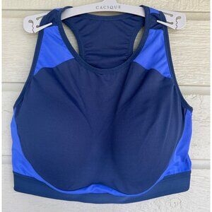 Crane Womens Sports Bra Size Large Blue 38B-38C Bust Padded Support